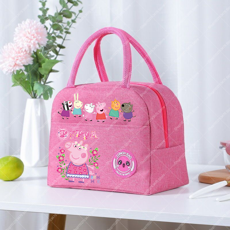 Food Storage Bag Organizer - Mädchen Anime Niedliche Lunch-Tasche Cartoon Peppa