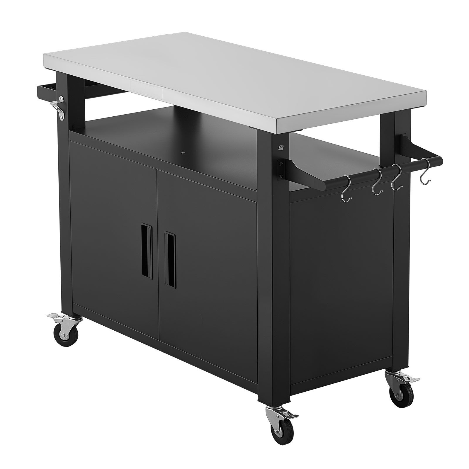 Food Storage Kitchen Cabinet - Outdoor-Grillwagen mit Aufbewahrungsschrank, 53,1 Zoll Grilltisch,