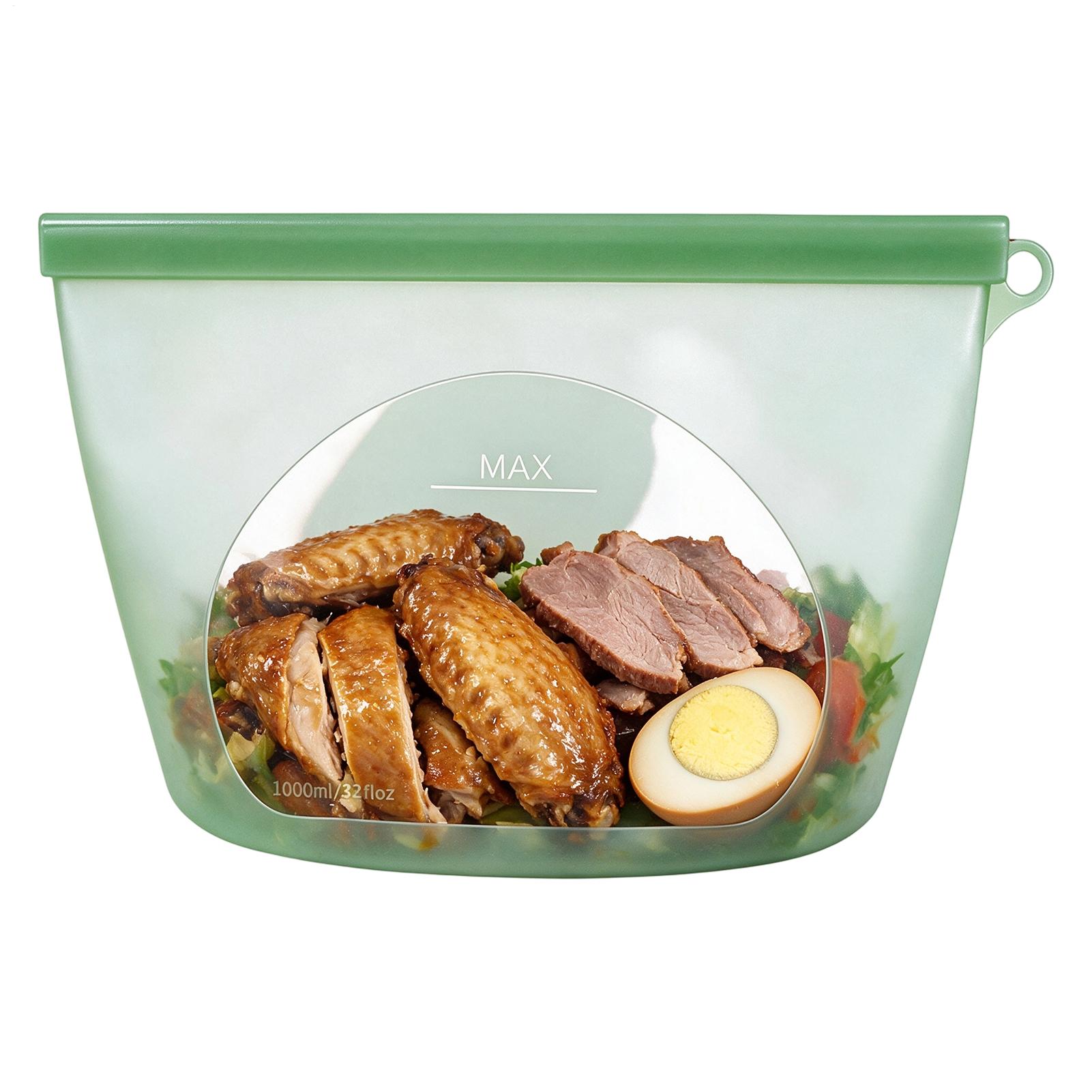 Food Storage Ziploc - Silikon-Lebensmittel-Aufbewahrungsbeutel, 1000 ml, ofenfeste Beutel mit