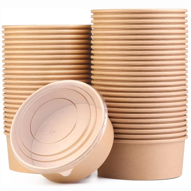 Food Storage Hot Box - 15 Stück Kraftpapierschalen, Obstsalatbox, Einwegbehälter für