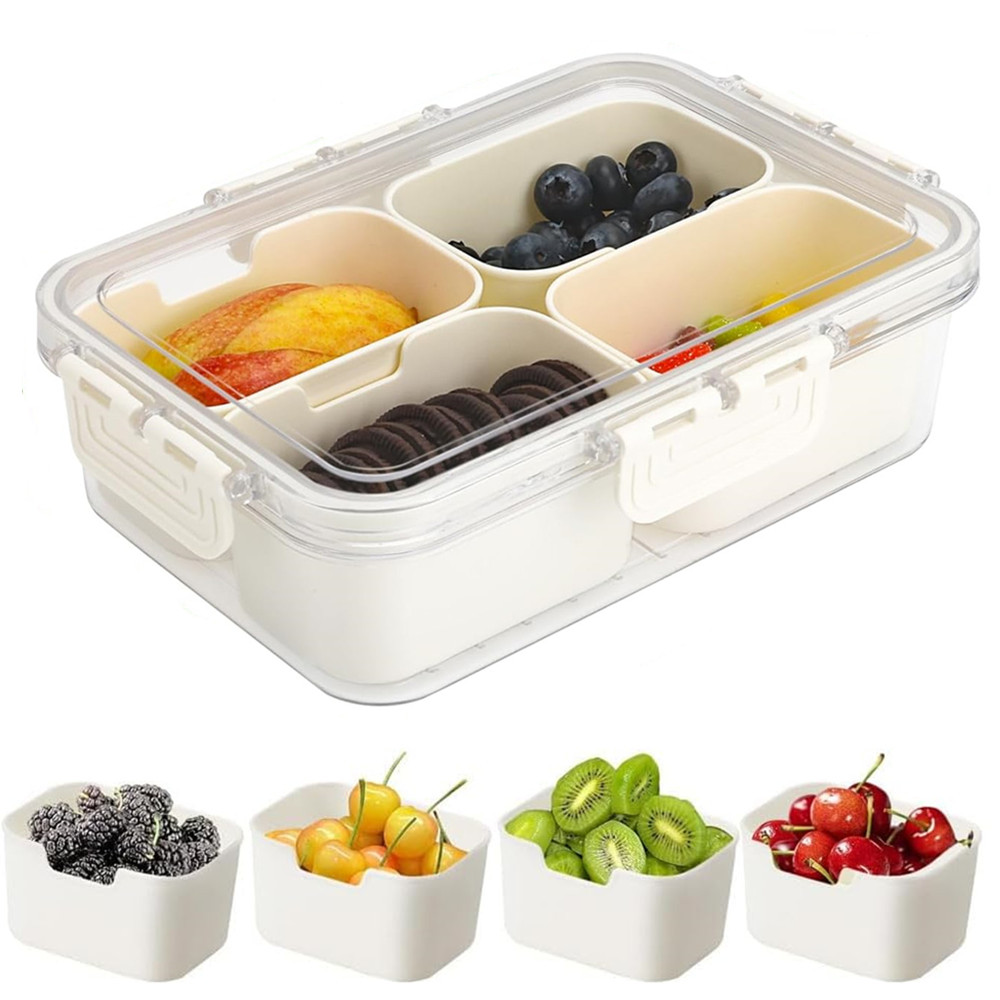 Food Storage Cabinet - Tragbare Lebensmittel-Aufbewahrungsbox, Snackbox, 4 Fächer mit