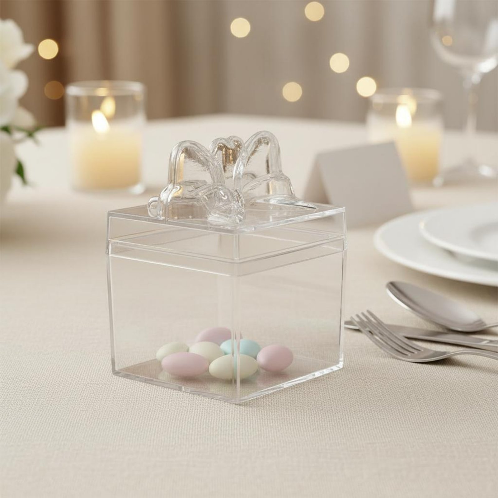 Food Storage For - Transparente Plastik-Süßigkeitenbox mit Band Mehrzweck Durchsichtige