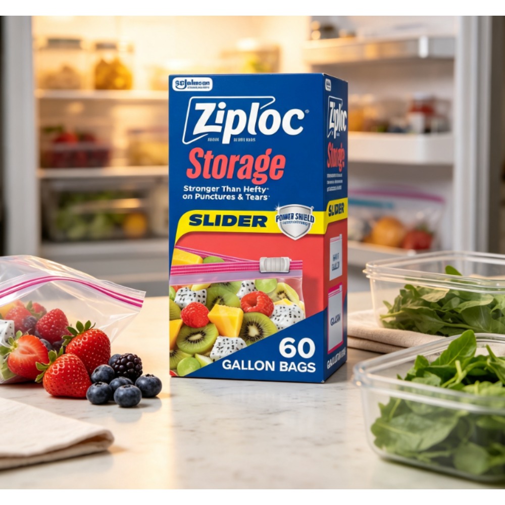 Food Storage Ziploc - Ziploc ® Marken-Lebensmittelaufbewahrungsbeutel mit Schiebeverschluss, Gallon-Größe,