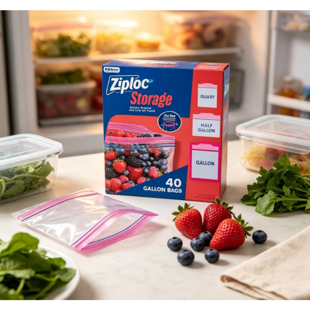 Food Storage Ziploc - Ziploc Marken-Lebensmittelaufbewahrungsbeutel, Schulbedarf, mit Grip 'n