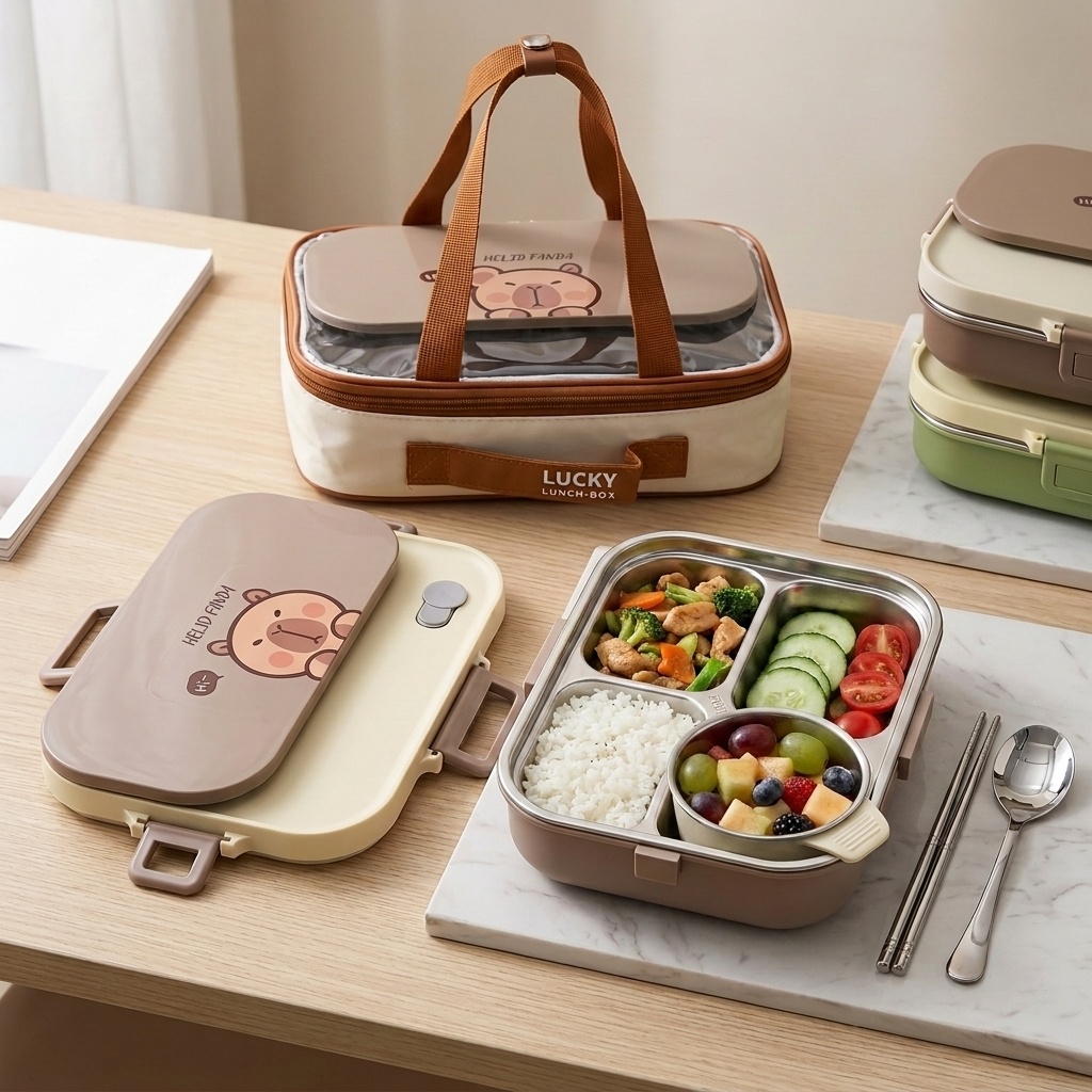 Food Storage Kits - 304 Edelstahl Bento Lunchbox-Set 4/5 Fächer