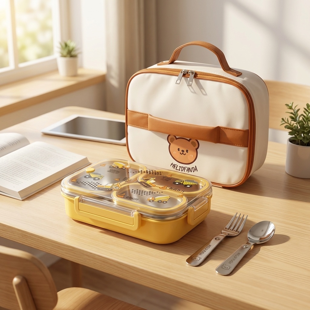 Food Storage Oven Safe - 900 ml süße, unterteilte Bento-Lunchbox aus