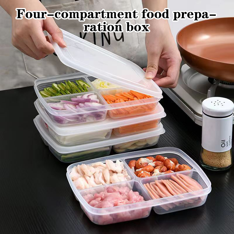 Food Storage Cabinet - Neu: Tragbare 4-Fächer-Aufbewahrungsbox aus Kunststoff für