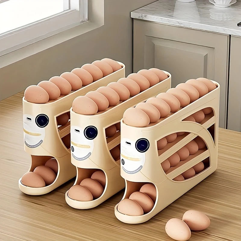 Food Storage Cabinet For Kitchen - 2-4-stöckiger rollbarer Eierbehälter für den Kühlschrank,