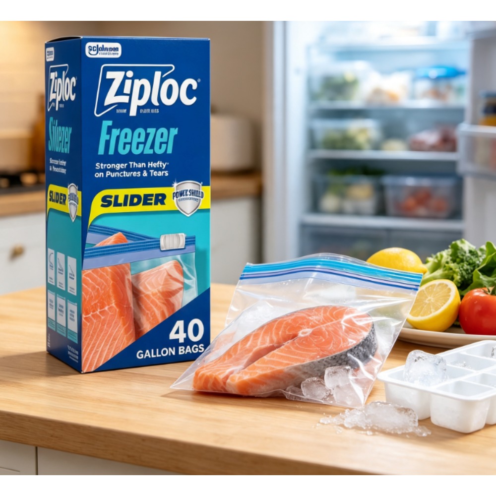 Food Storage Ziploc - Ziploc Marken-Gefrierbeutel mit Schiebeverschluss, für Lebensmittel,