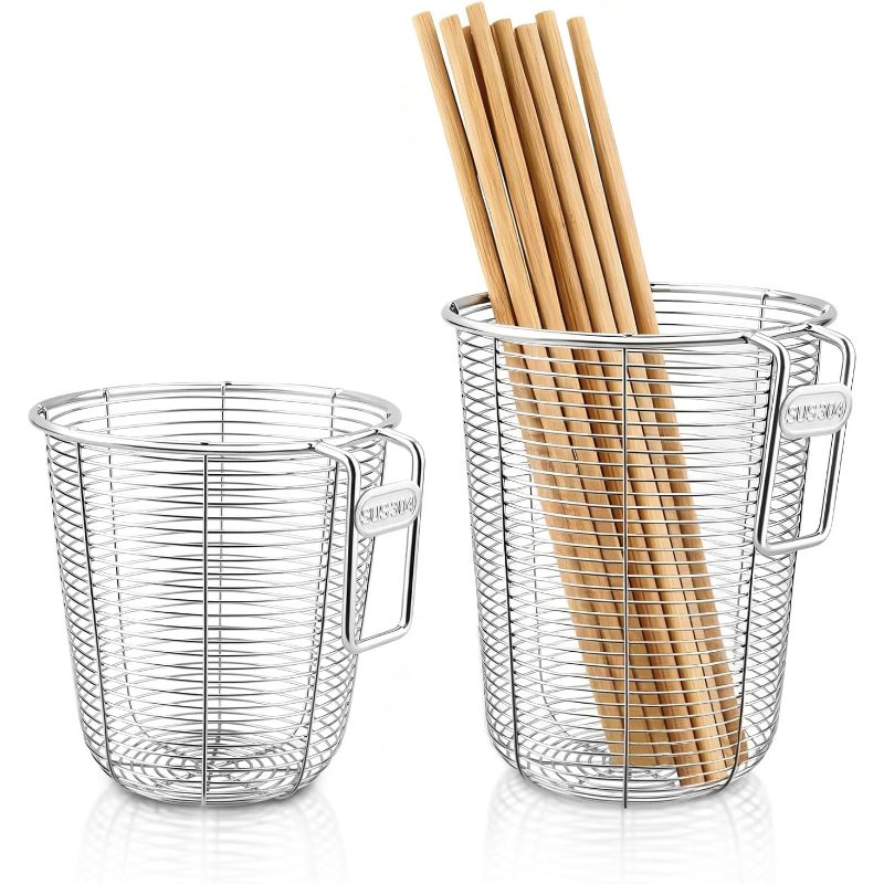 Food Storage Cabinet For Kitchen - Verstärkter Edelstahl-Abtropfkasten, Hängender Stäbchenhalter für die