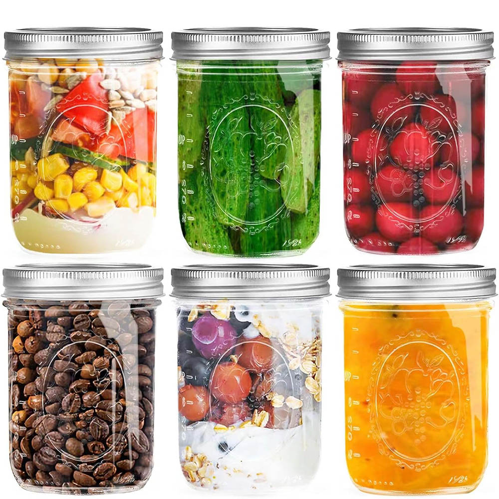 Mason Jar Wide Mouth - 16oz Weithals-Einmachgläser mit Deckeln, Einmachgläser mit