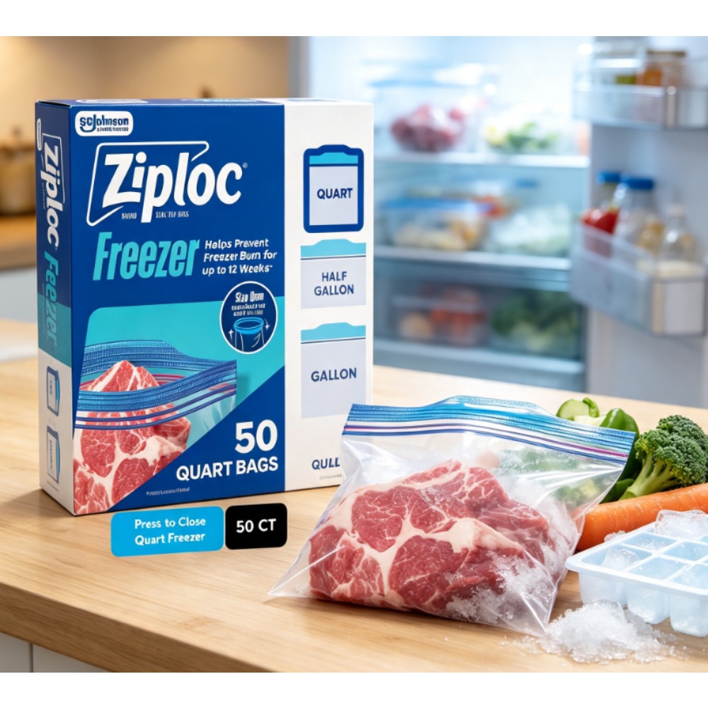 Food Storage Ziploc - Ziploc Marken-Gefrierbeutel für Lebensmittel, Schulbedarf, mit