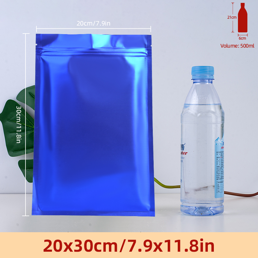 Food Storage For - 100 Stück matte blaue Folien-Reißverschlussbeutel, wiederverwendbare
