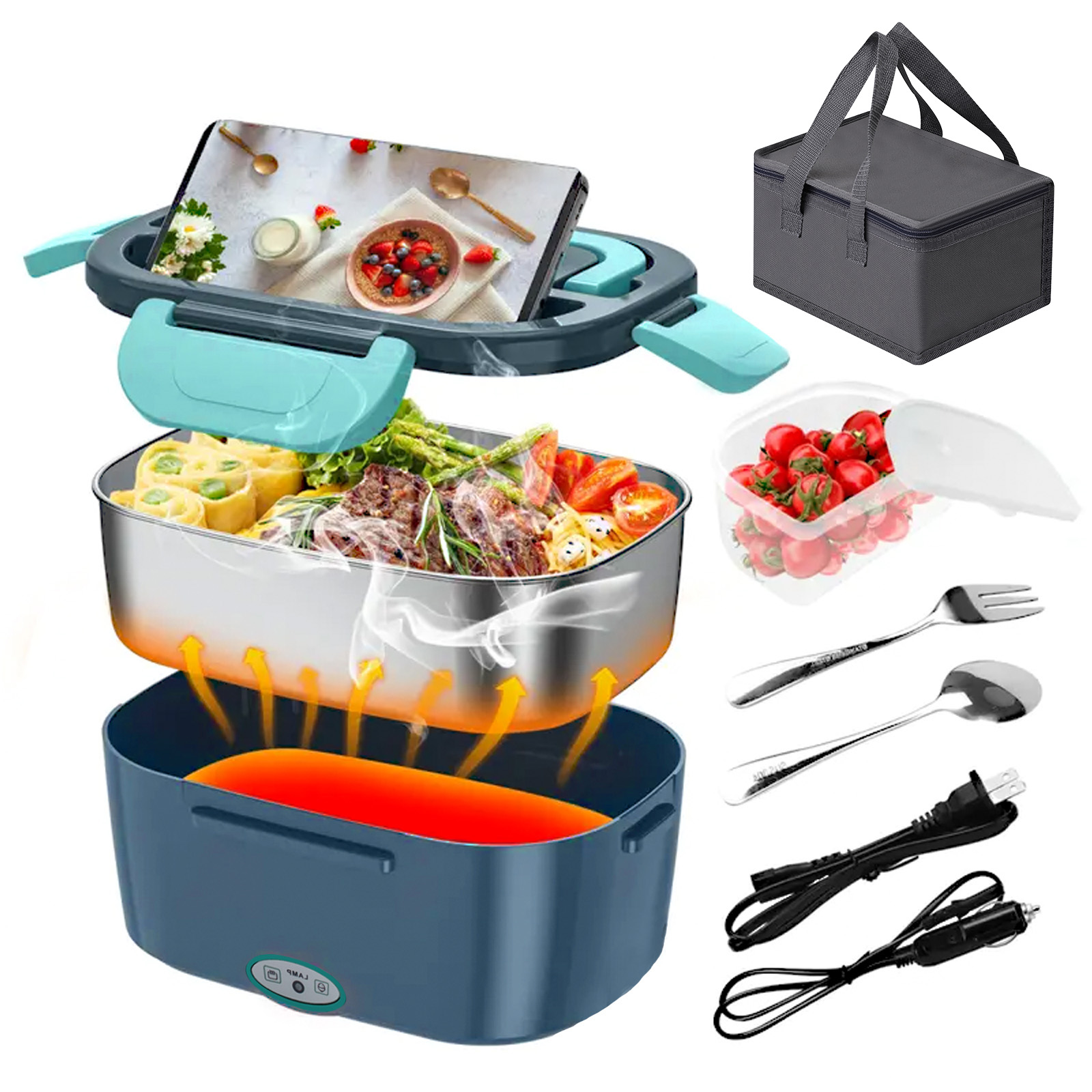 100W Elektrische Heiz-Lunchbox – Food Storage Bag Organizer Bewertung und Preis