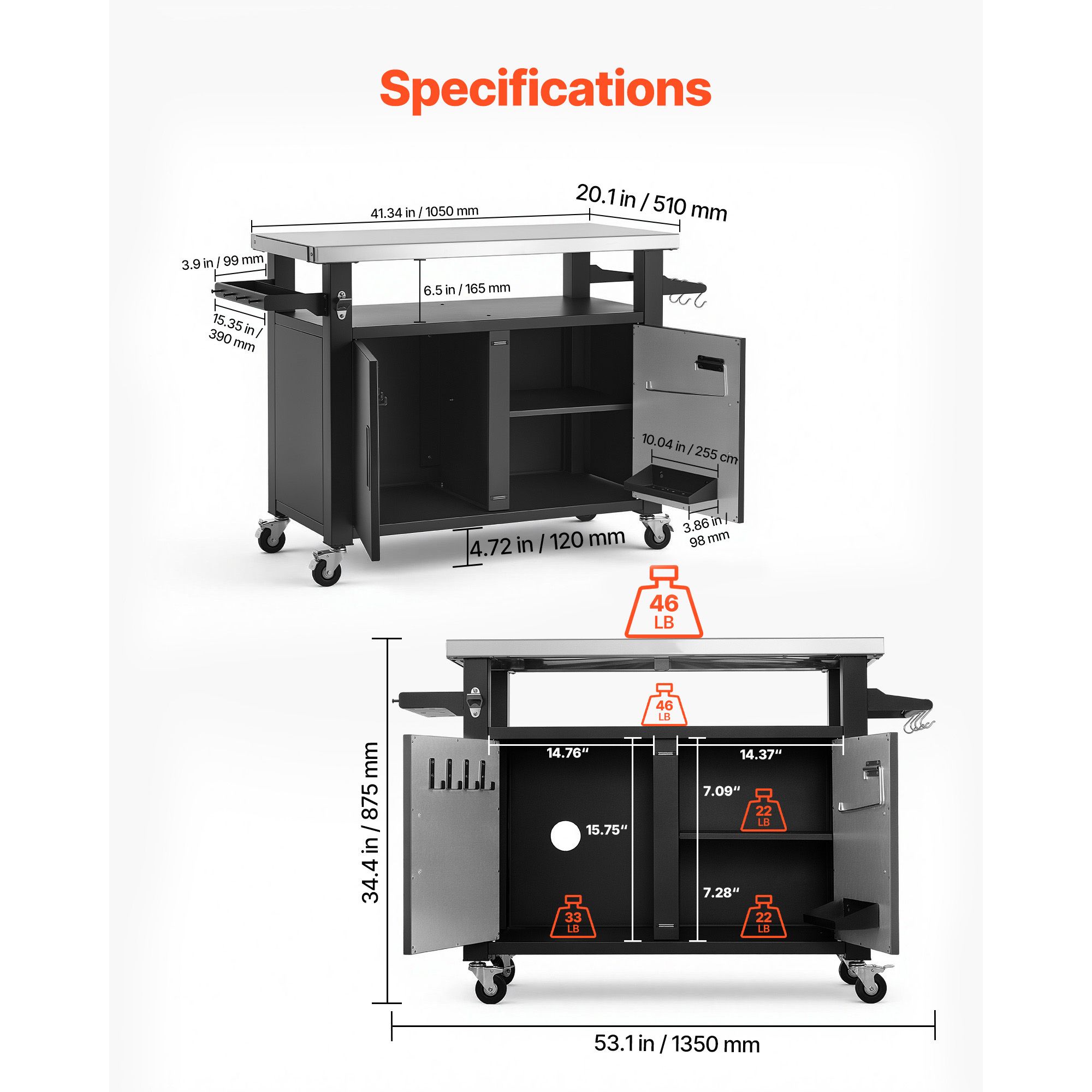 Outdoor-Grillwagen mit Aufbewa – Food Storage Kitchen Cabinet Bewertung und Preis