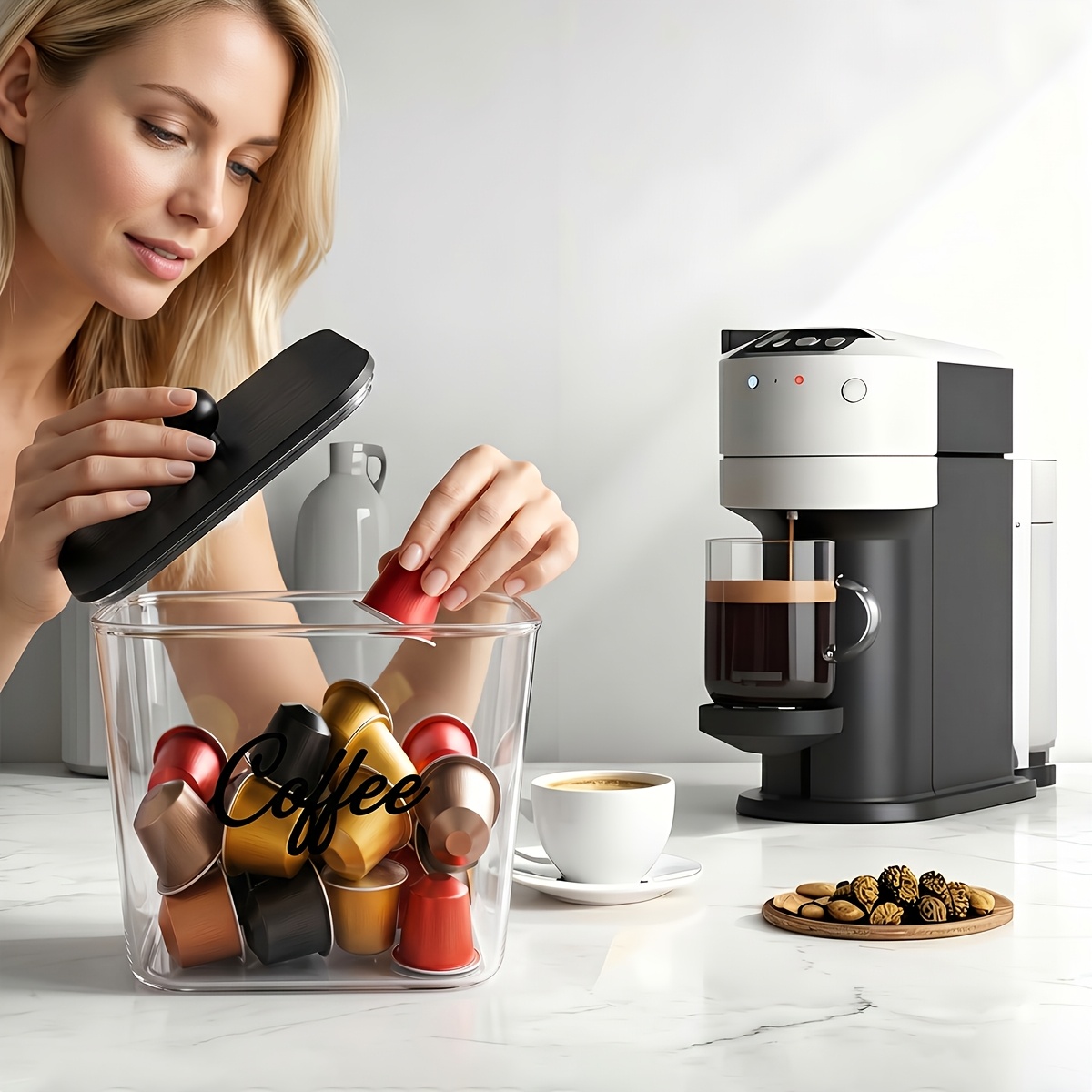 Kaffeepads-Halter mit Deckeln, – Food Storage Cabinet For Kitchen Bewertung und Preis