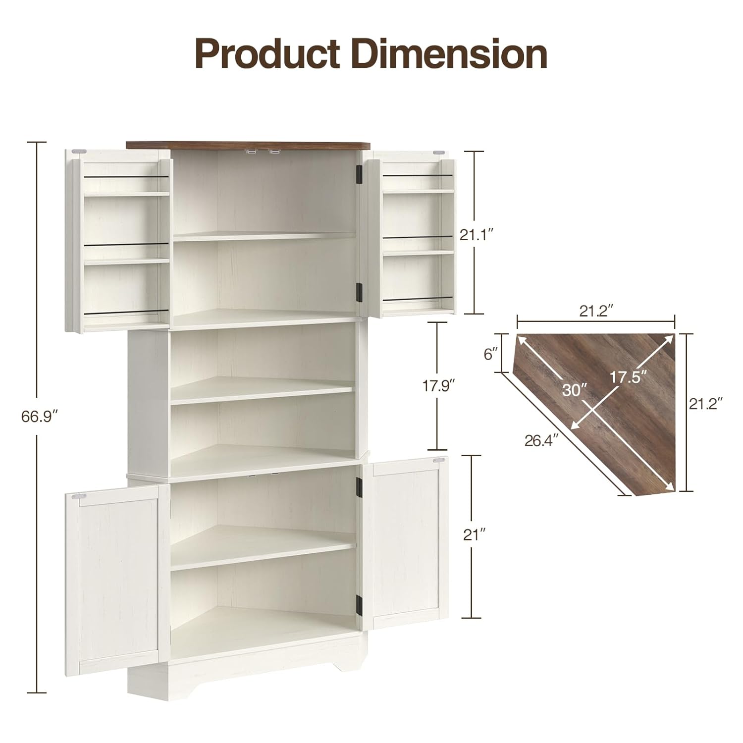 # Eckschrank, 67''H Küchenvorr – Food Storage Kitchen Cabinet Bewertung und Preis