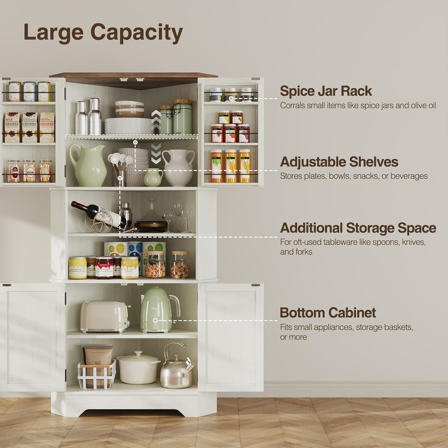 # Eckschrank, 67''H Küchenvorr – Food Storage Kitchen Cabinet Bewertung und Preis