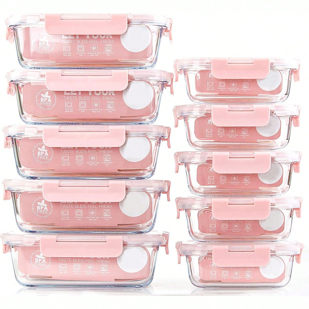 10er-Pack Glas-Mahlzeitbehälte – Food Storage Cabinet Bewertung und Preis