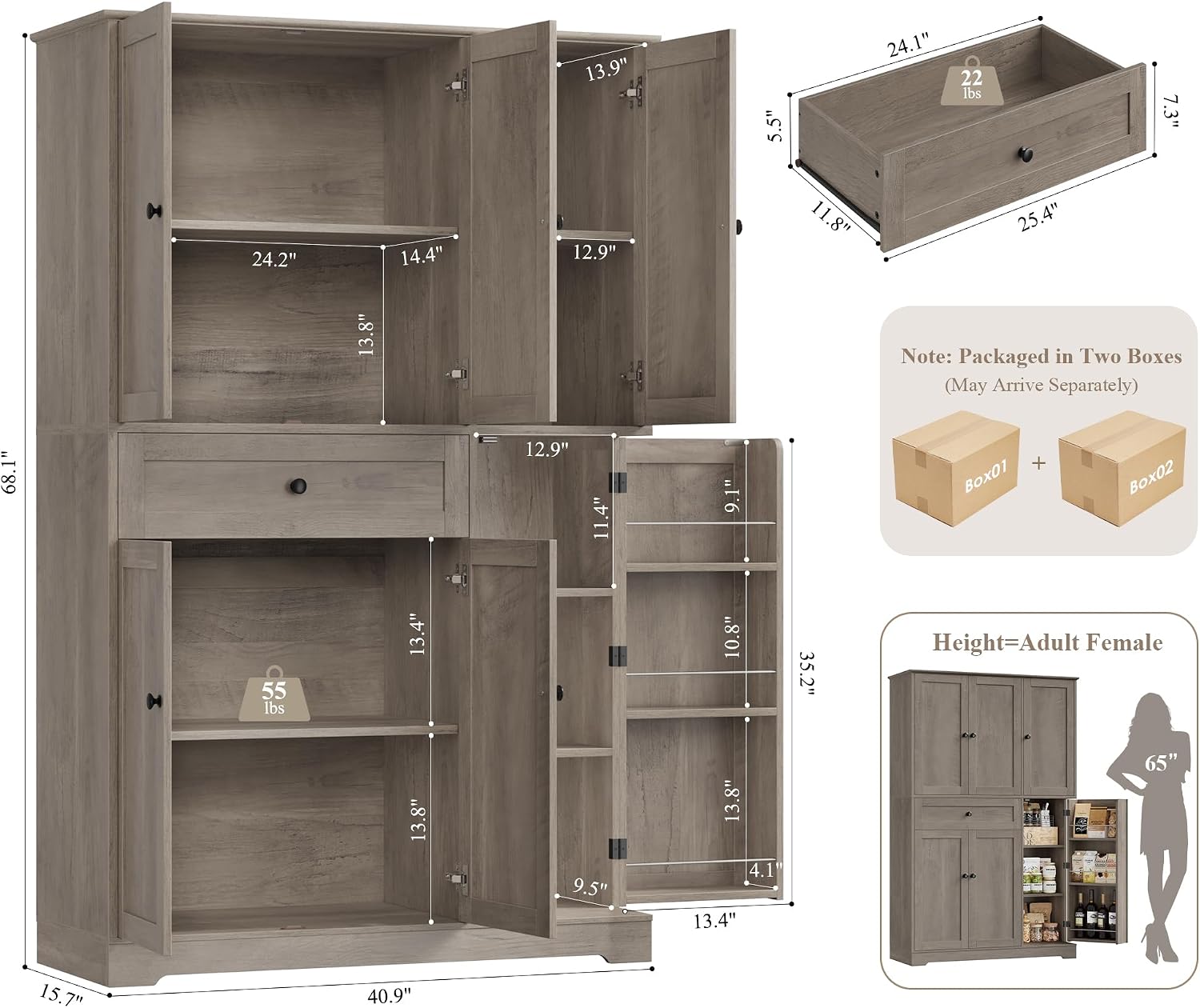 Küchenschrank mit Türen, Regal – Food Storage Kitchen Cabinet Bewertung und Preis
