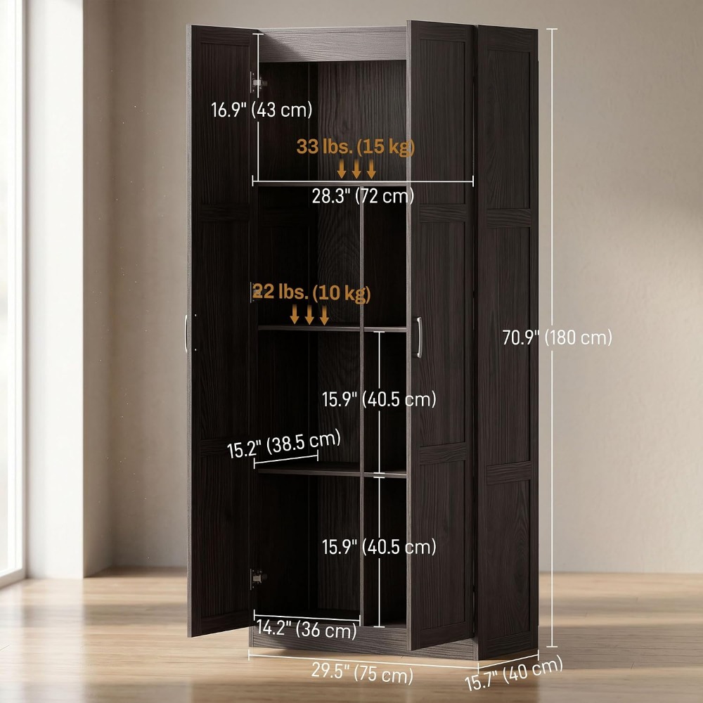 HOMCOM 180 cm hoher Küchenschr – Food Storage Kitchen Cabinet Bewertung und Preis