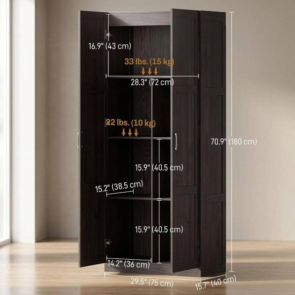 HOMCOM 180 cm hoher Küchenschr – Food Storage Kitchen Cabinet Bewertung und Preis