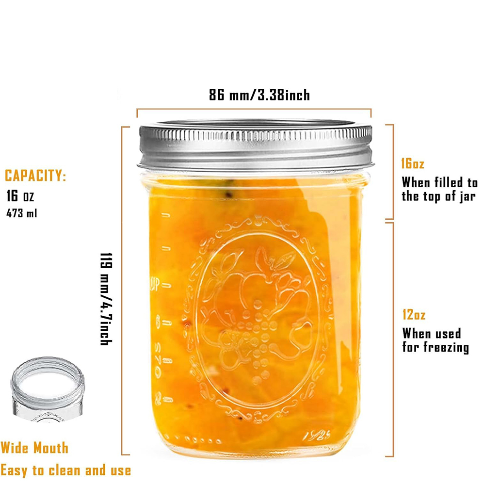 16oz Weithals-Einmachgläser mi – Mason Jar Wide Mouth Bewertung und Preis