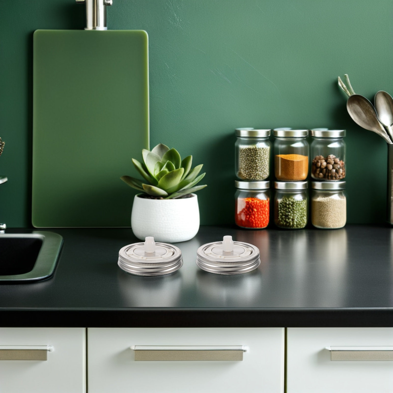 2 Stück Luftdichte Gärungsdeck – Mason Jar Wide Mouth Bewertung und Preis